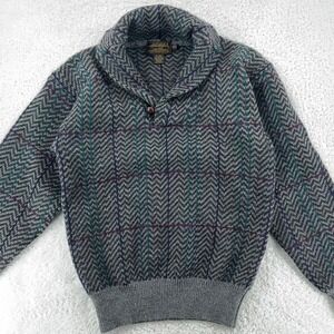 vintage EDDIE BAUER WOOL GEOMETRIC COWL NECK KNIT SWEATER Fits Like SMALL